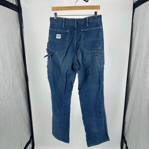 Vintage 70s Lee Denim Carpenter Jeans Size 31x32 Distressed